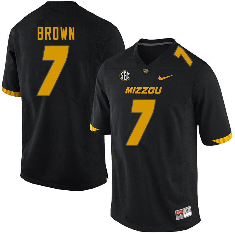 Men #7 Stacy Brown Missouri Tigers College Football Jerseys Sale-Black